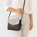 Black Crossbody Sling Bag with Printed Hair Flap – Minimal & Stylish Everyday Sling
