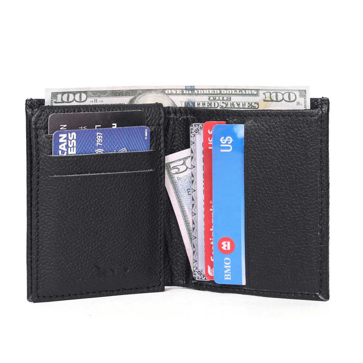 Premium Export Bifold Genuine Leather Wallet with ID Window & Multi Card Slots Slim & Stylish