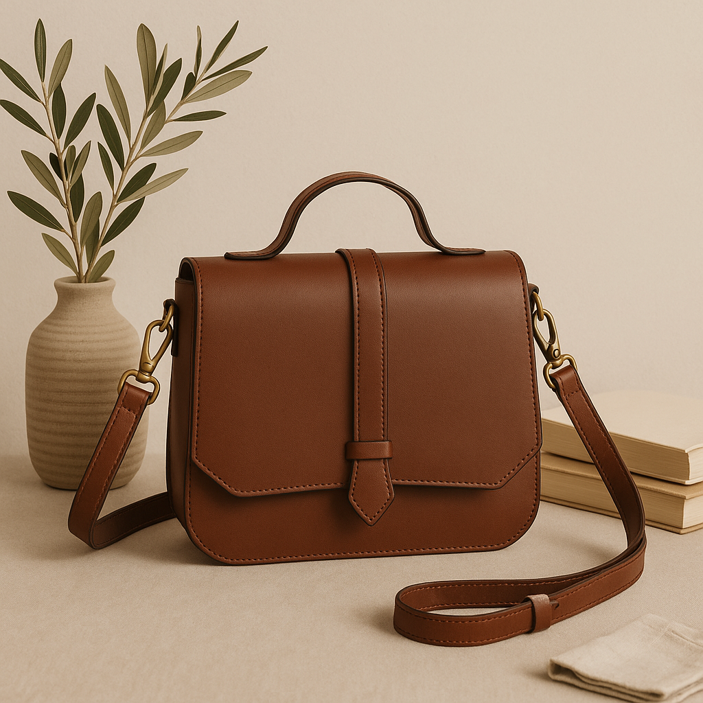 Premium Leather Mini Satchel Sling Crossbody Bag