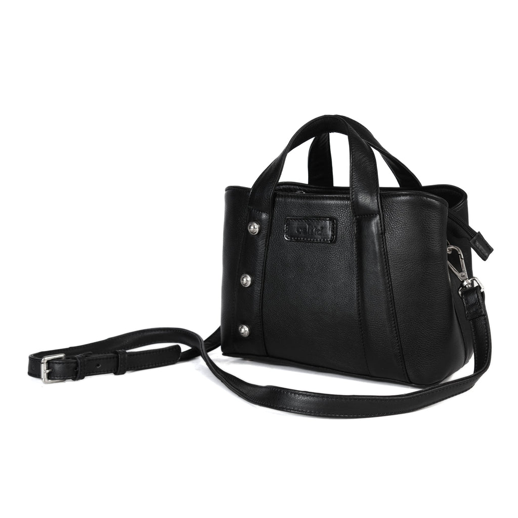 Premium Structured Leather Handbag with Dual Carry Handles, Adjustable Strap & Zip Pocket