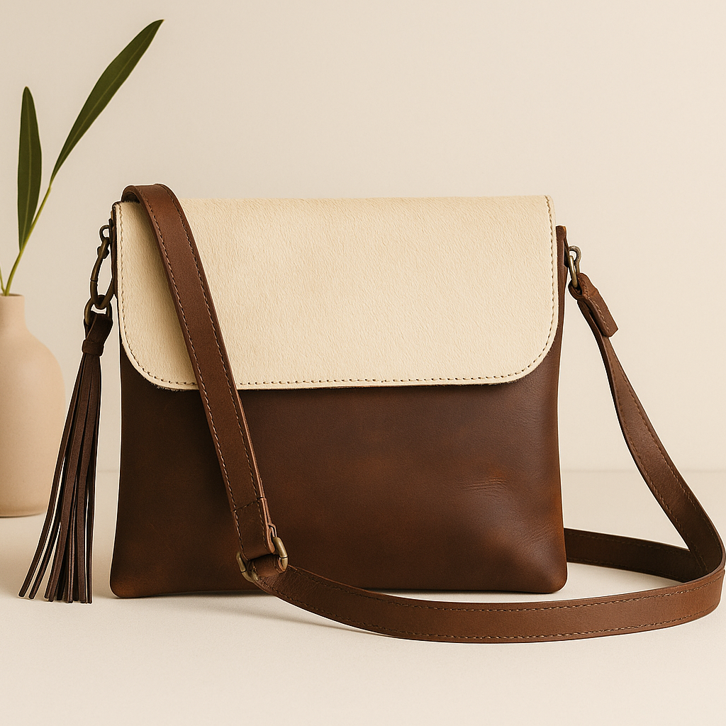 Celtic White And Tabaco Color Sling Bag