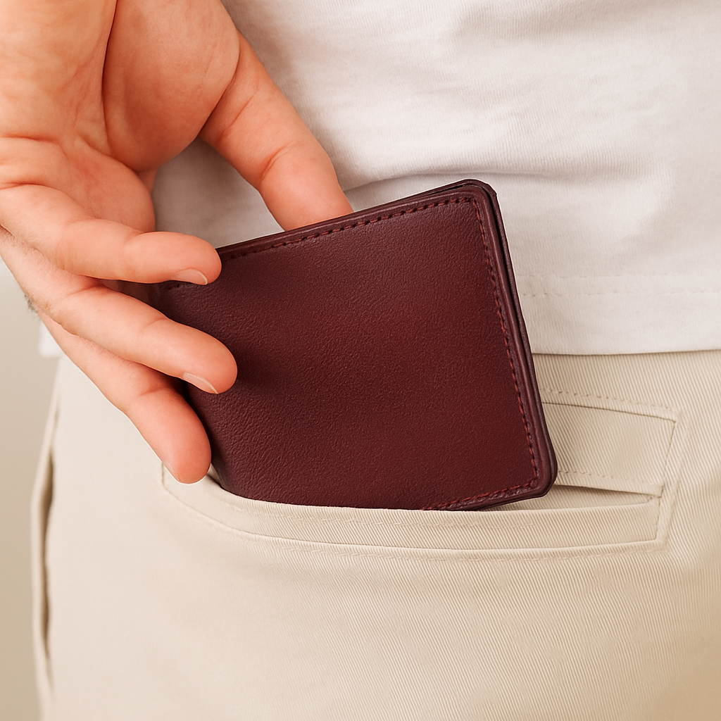 Premium Genuine Leather Men"s Wallet | Slim Bifold with Coin Pocket.