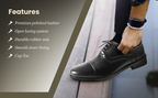 Captoe Milano Leather Derby Shoes | Handcrafted Formal Leather Footwear for Men
