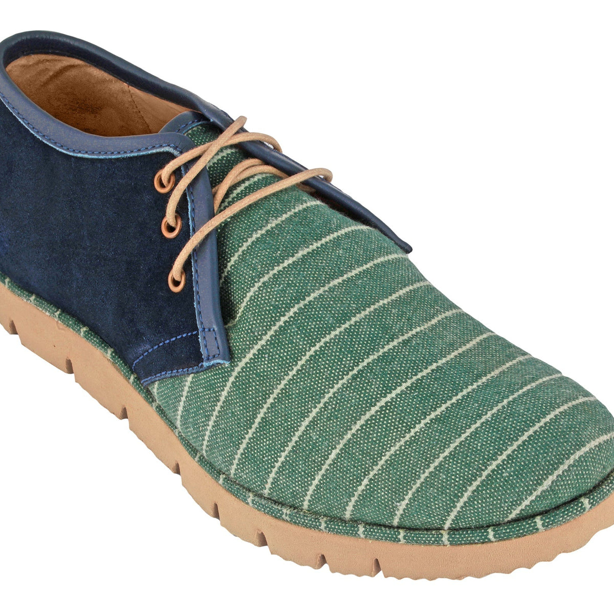 Mens Green Suede Desert pattern  Casual Low Ankle Shoes