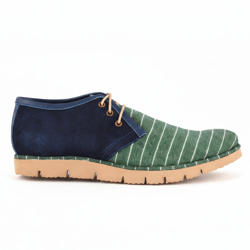 Mens Green Suede Desert pattern  Casual Low Ankle Shoes