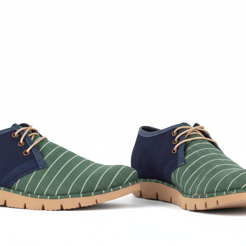 Mens Green Suede Desert pattern  Casual Low Ankle Shoes