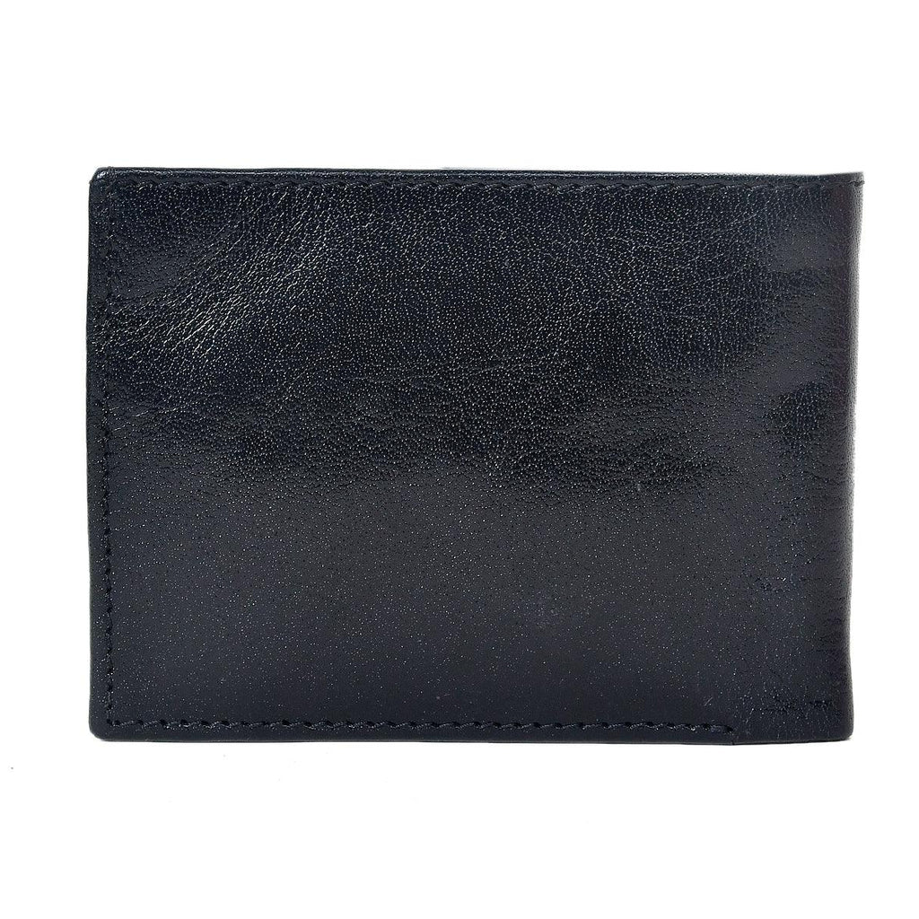 Premium Full Grain Leather Bi-Fold Wallet for Men with Multiple Card Slots & ID Window