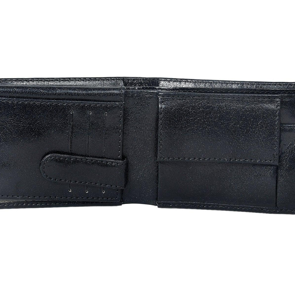 Premium Full Grain Leather Bi-Fold Wallet for Men with Multiple Card Slots & ID Window