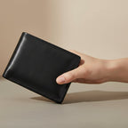 Premium Genuine Leather Men's Wallet with ID Window, Coin Pocket & Card Slots