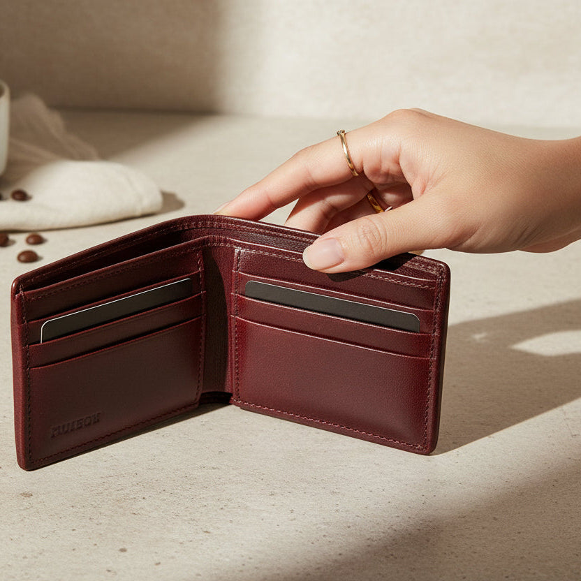 Premium Export Quality Genuine Leather Wallet for Men | Multiple Card Slots & Zip Coin Pocket