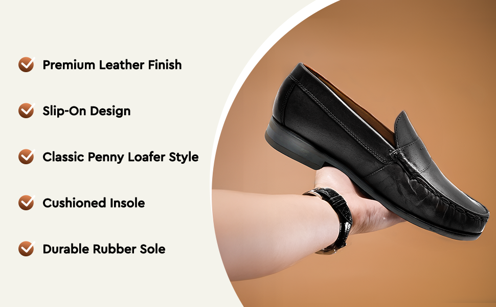 Tassel Mocc Genuine Black Leather Loafers – Handstitched Slip-On Shoes with Cushioned Insole & Durable TPR Sole