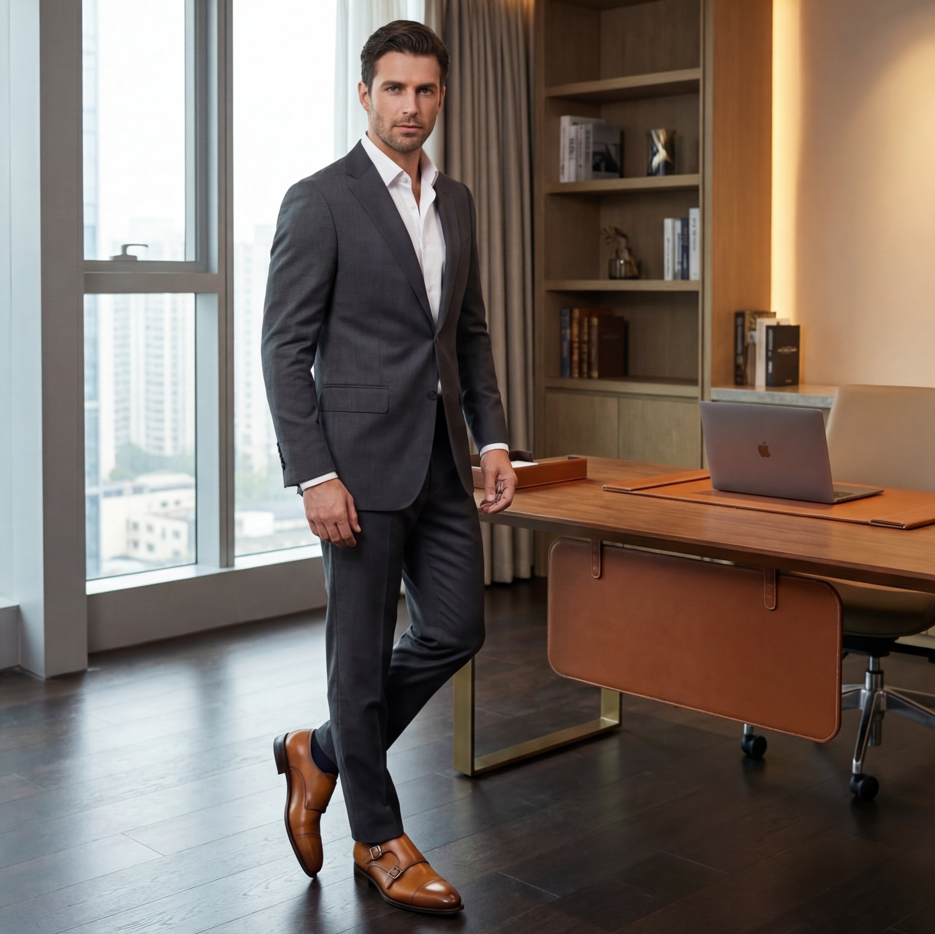 Tan Double Monk GoodYear Welted