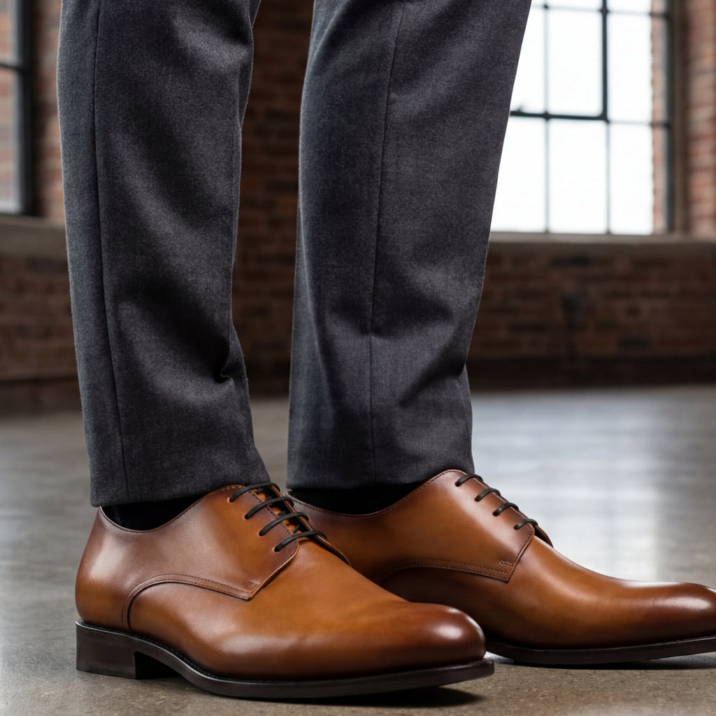 Tan Plain Derby GoodYear Welted
