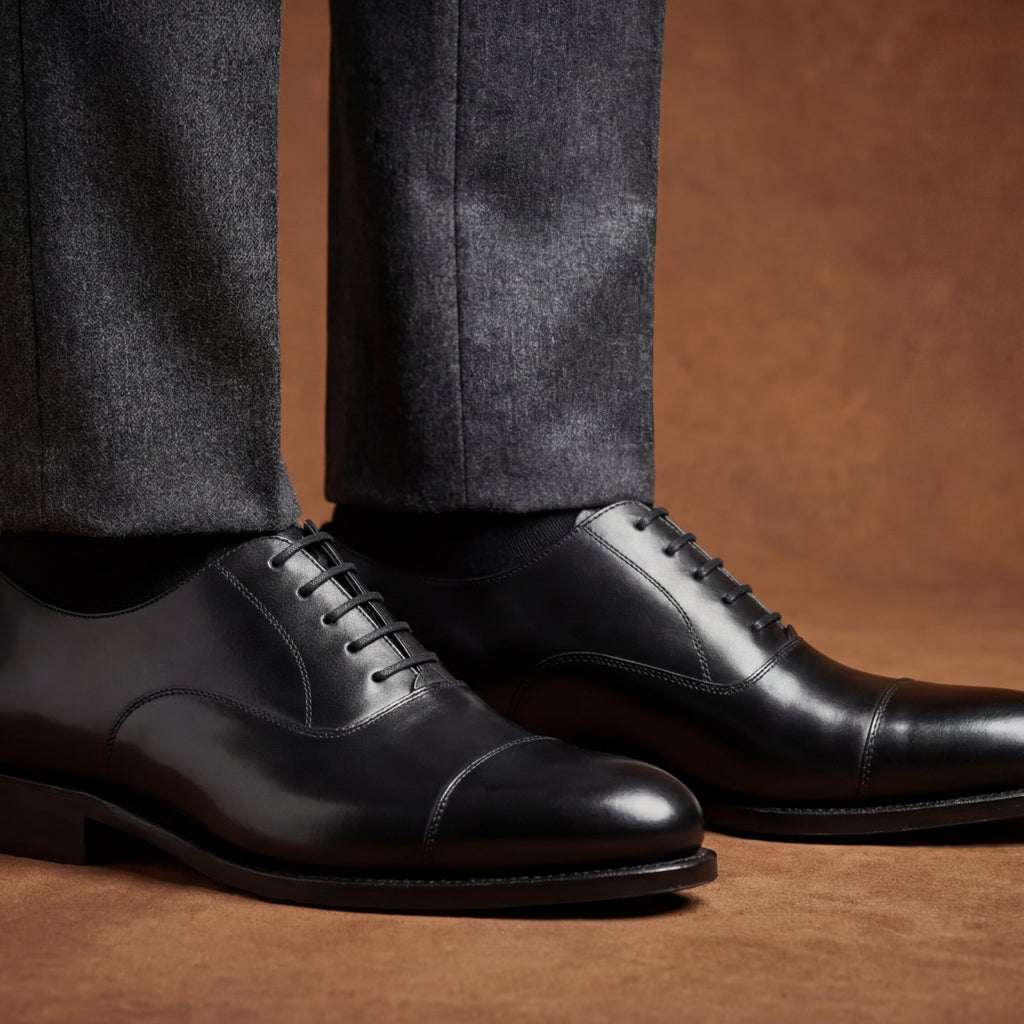 Black Oxford Cap Toe GoodYear Welted