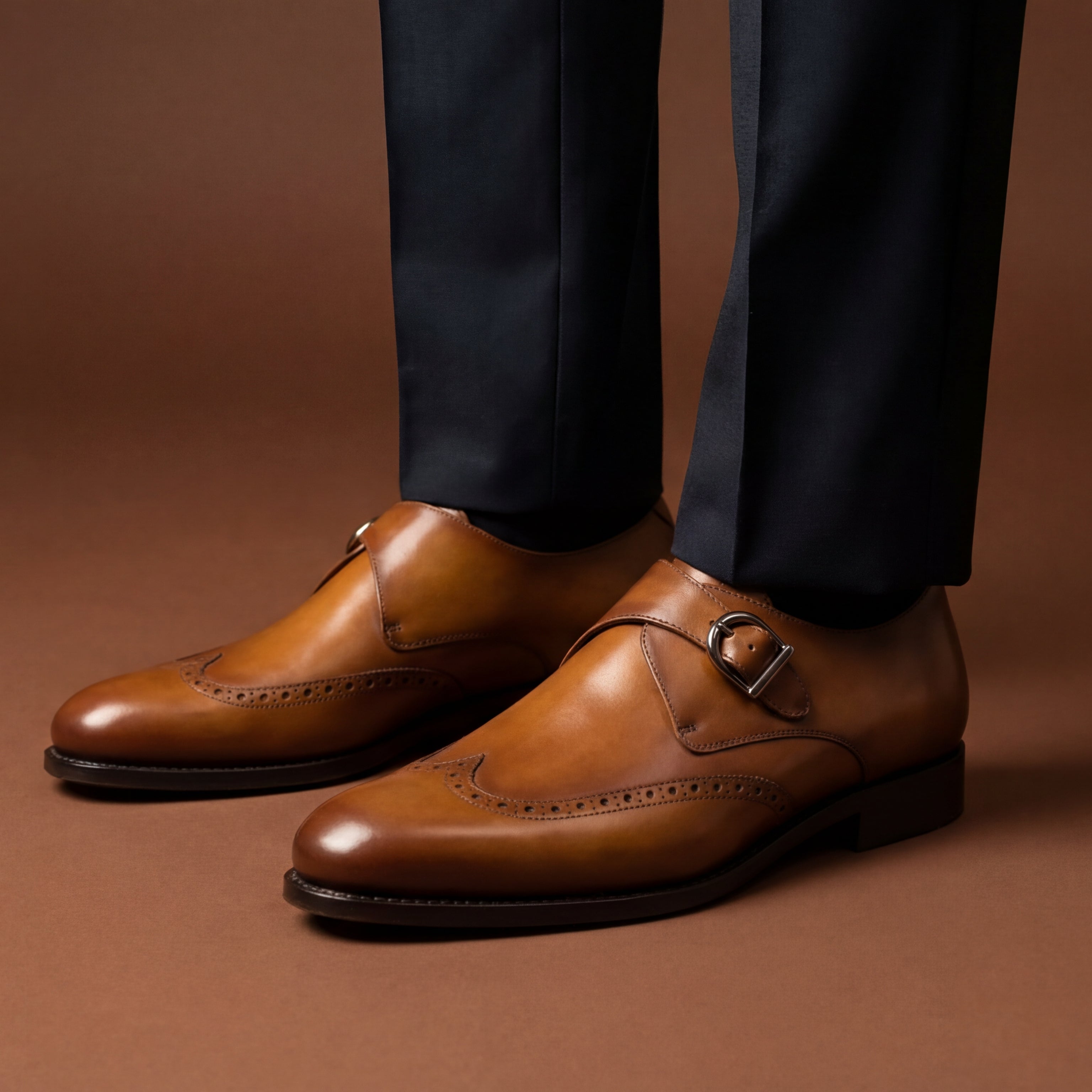 Tan Single Monk GoodYear Welted