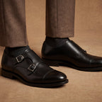 Black Double Monk GoodYear Welted