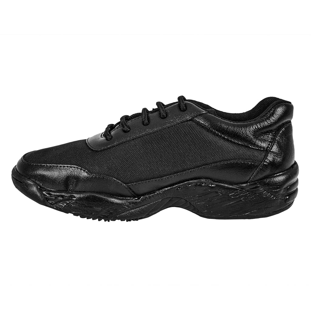 Mens Black Leather Lace-Up Casual Shoes Low Ankle