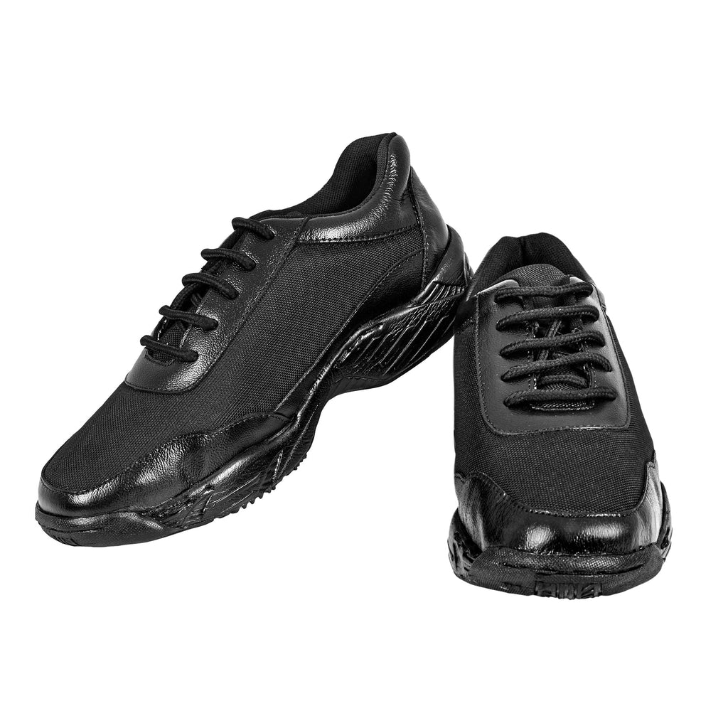 Mens Black Leather Lace-Up Casual Shoes Low Ankle