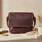 Classic Full-Grain Leather Crossbody Bag with Flap Closure for Everyday Carry