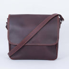 Classic Full-Grain Leather Crossbody Bag with Flap Closure for Everyday Carry