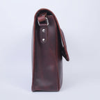Classic Full-Grain Leather Crossbody Bag with Flap Closure for Everyday Carry