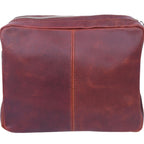 Vintage Leather Crossbody Bag with Dual Zipper Compartments for Everyday Use