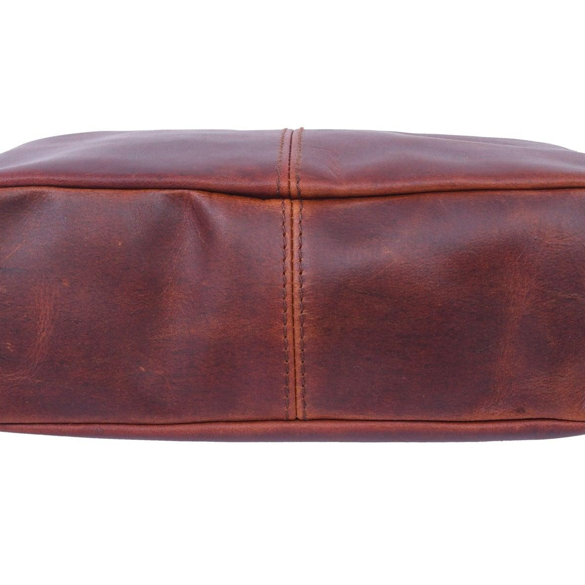 Vintage Leather Crossbody Bag with Dual Zipper Compartments for Everyday Use