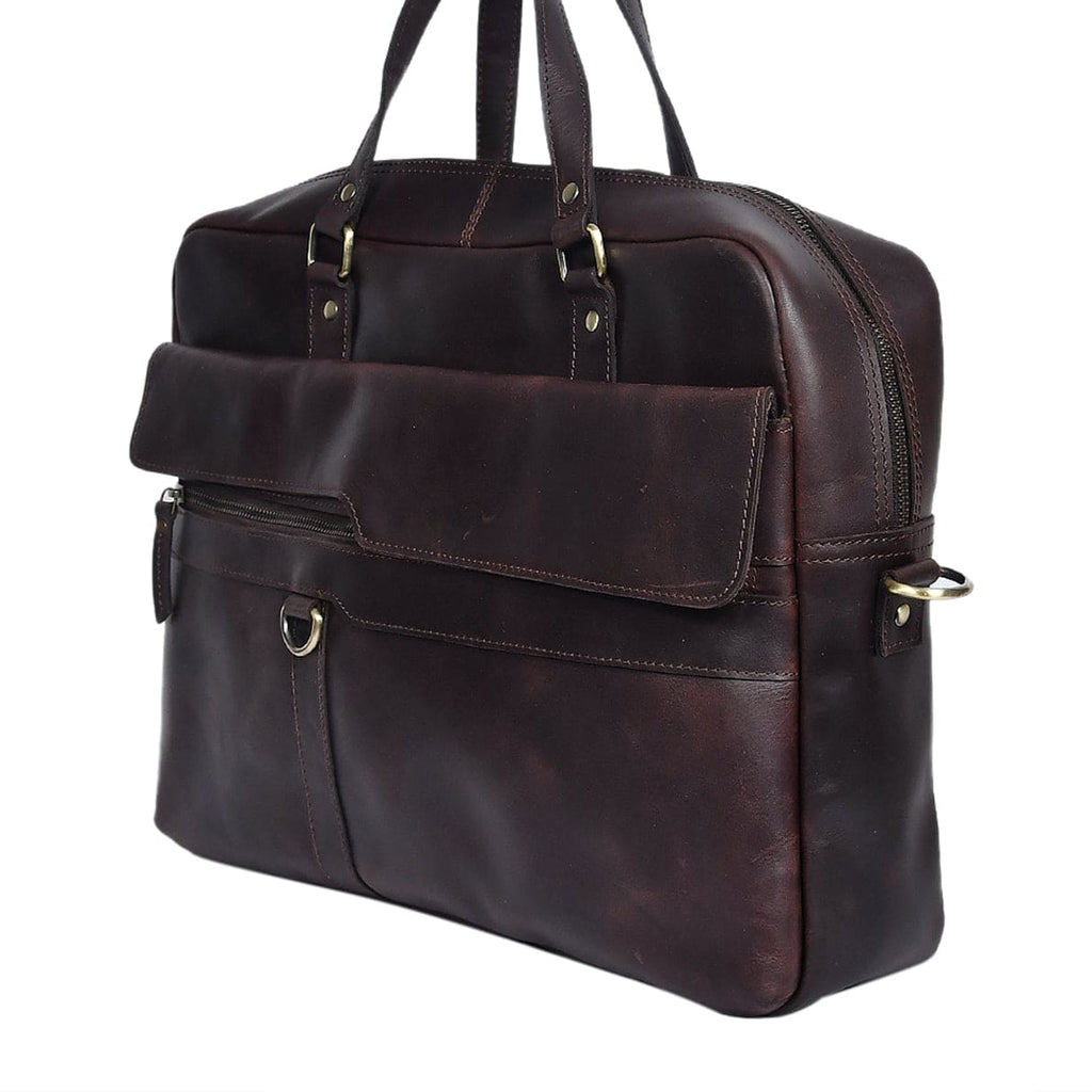 Unisex Premium Leather Laptop & Office Briefcase – Spacious Work & Travel Bag