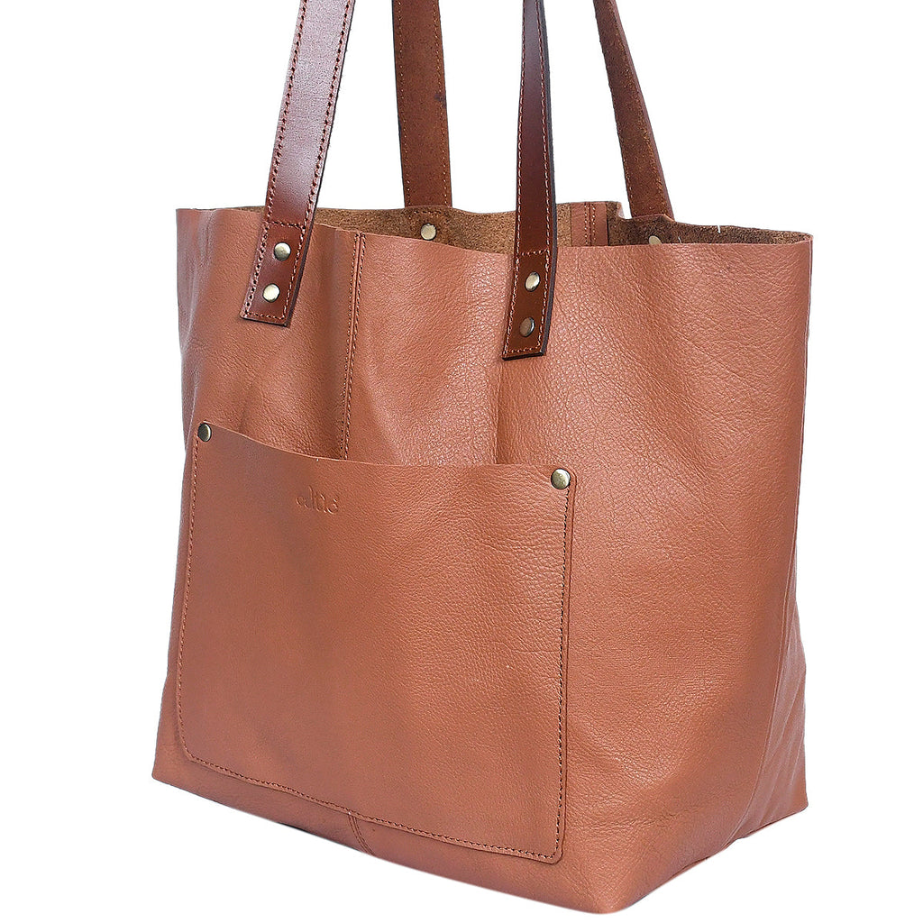 Premium Genuine Leather Minimalist Everyday Tote Bag