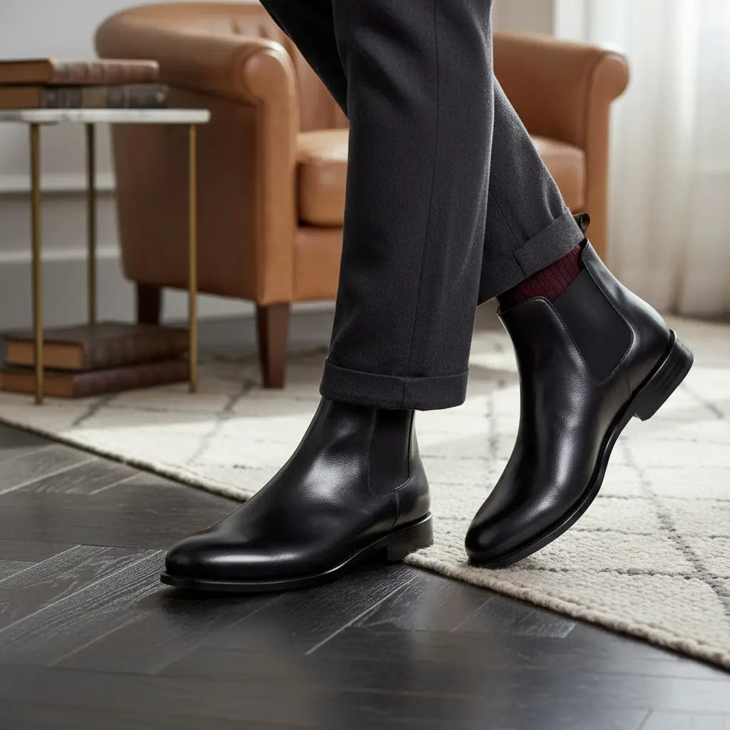 Black Chelsea Boots GoodYear Welted