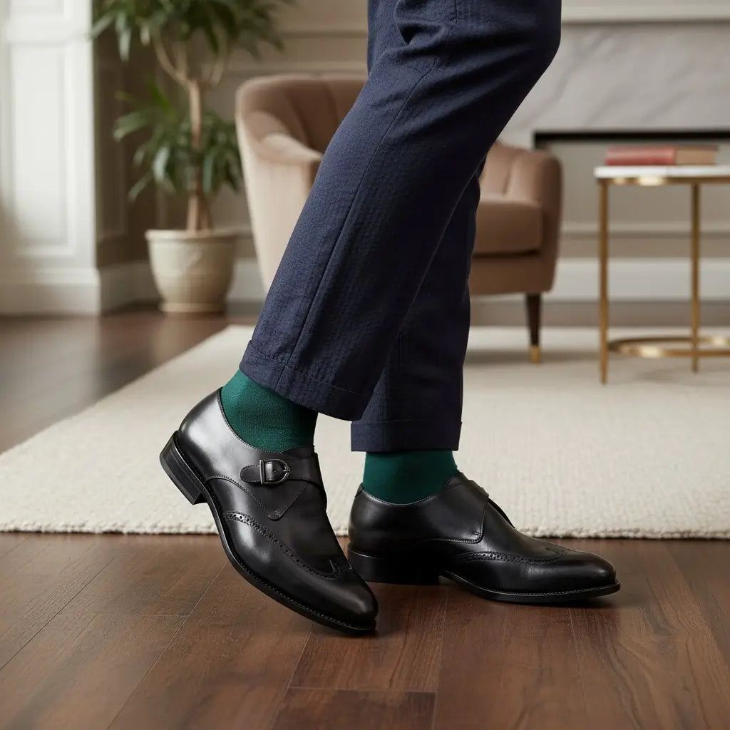 Black Single Monk GoodYear Welted