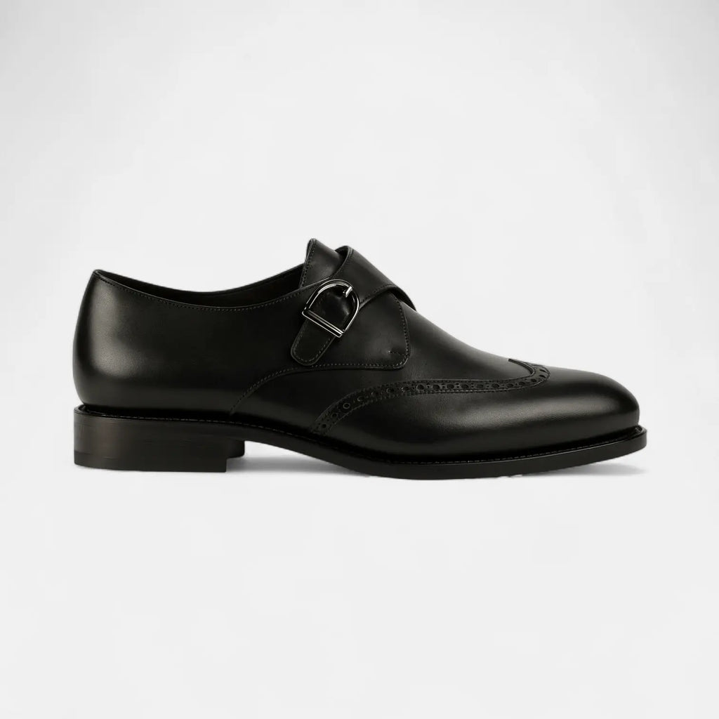 Black Single Monk GoodYear Welted