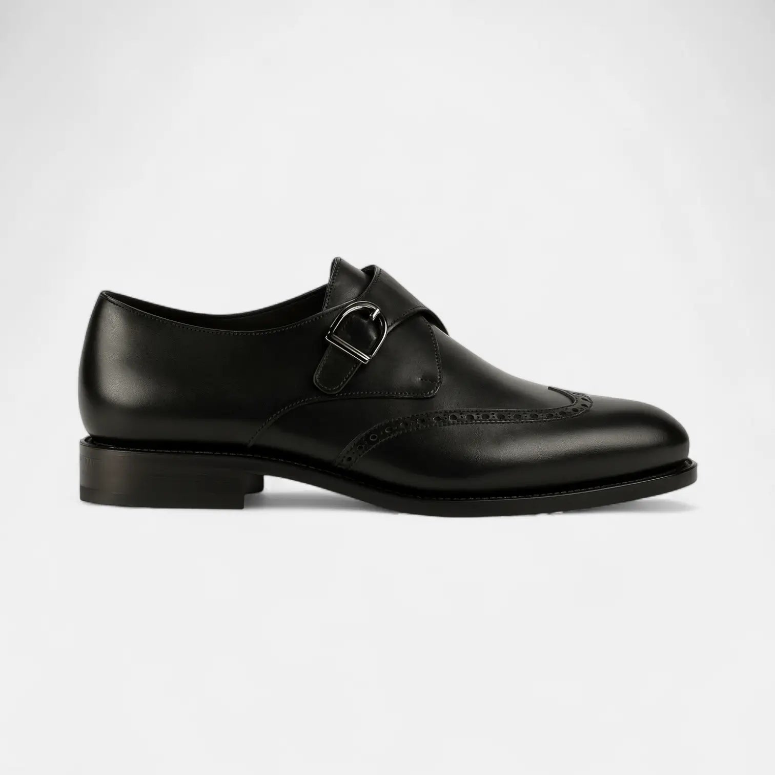 Black Single Monk GoodYear Welted