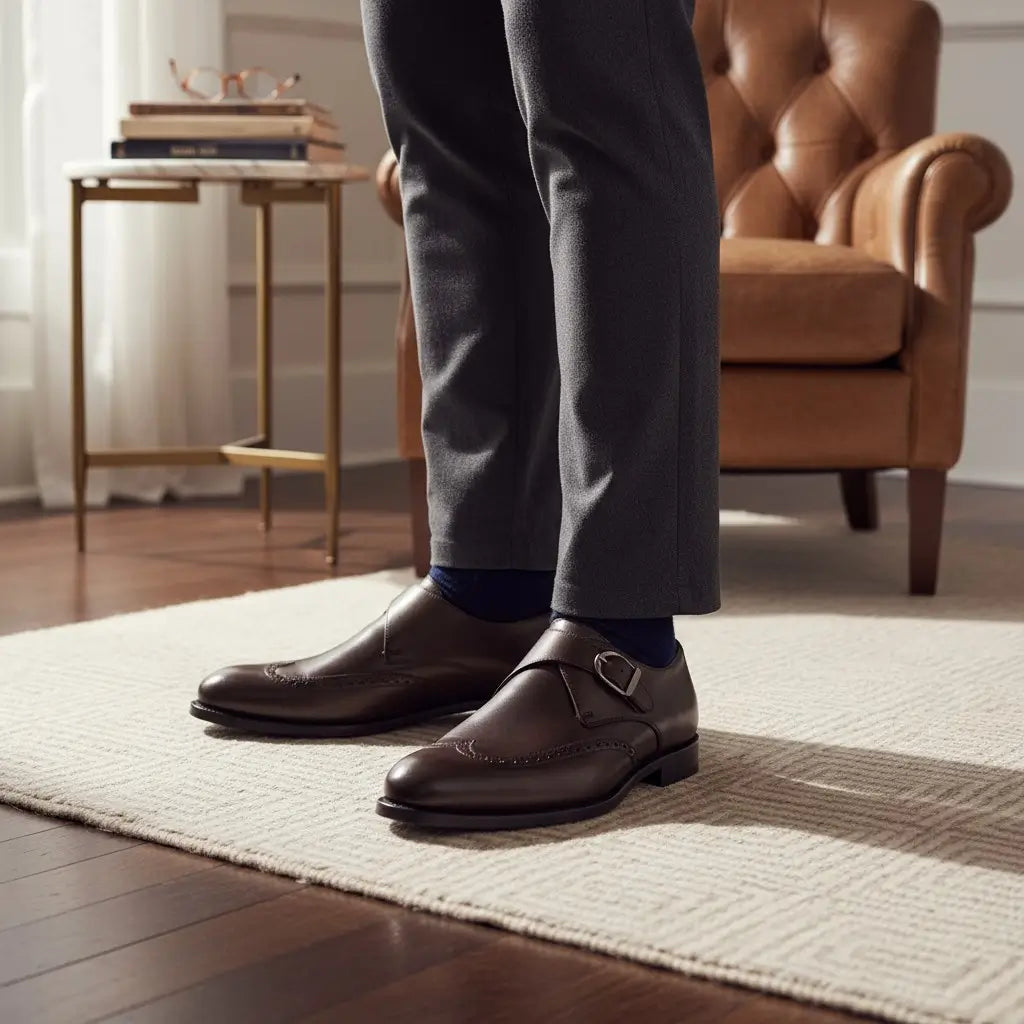 Brown Single Monk GoodYear Welted