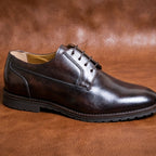 New Derby Brown Shoes – Genuine Leather Lace-Up Derbies with Cushioned Comfort Sole & Breathable Lining