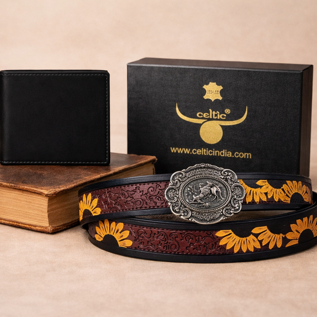 Premium Leather Wallet & Belt Combo Mens Luxury Gift Set