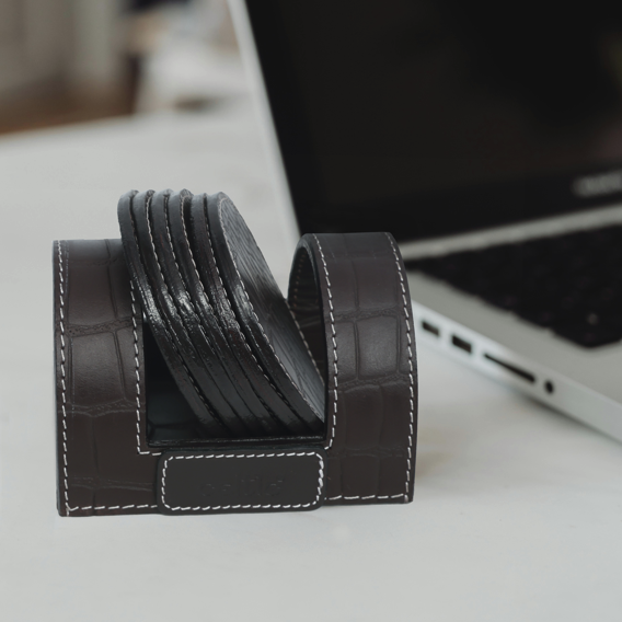 Elegant Leather Coasters for Office Use ƒ????? Stylish & Durable Desk Accessory  Art: LC-03