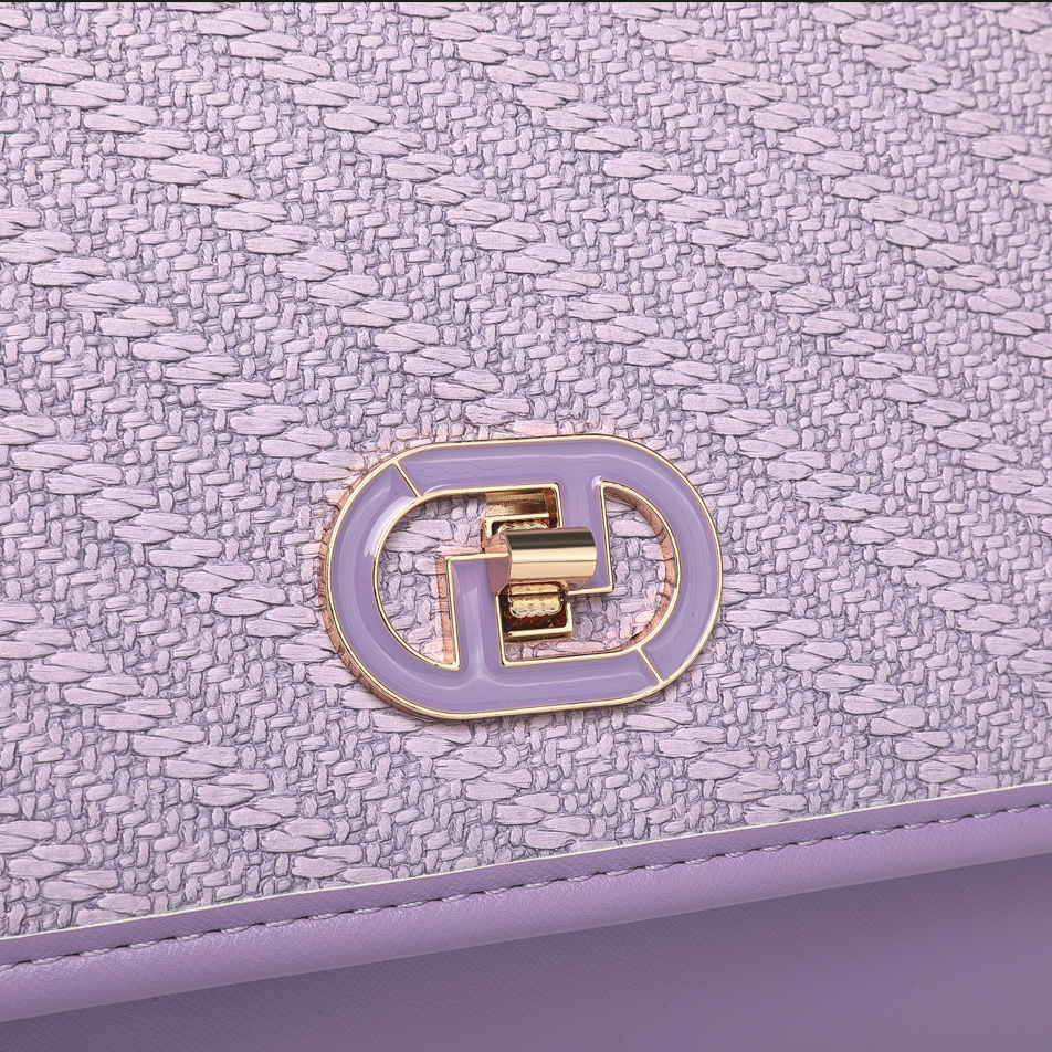 Lavender Luxe Chain Shoulder sling Bag with Textured Flap
