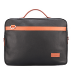 Premium Export-Quality Black Laptop Bag with Tan Leather Highlights with Detachable Strap
