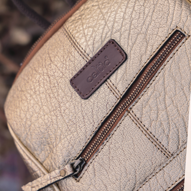 Vintage Leather Mini Backpack with Multiple Pockets & Adjustable Straps