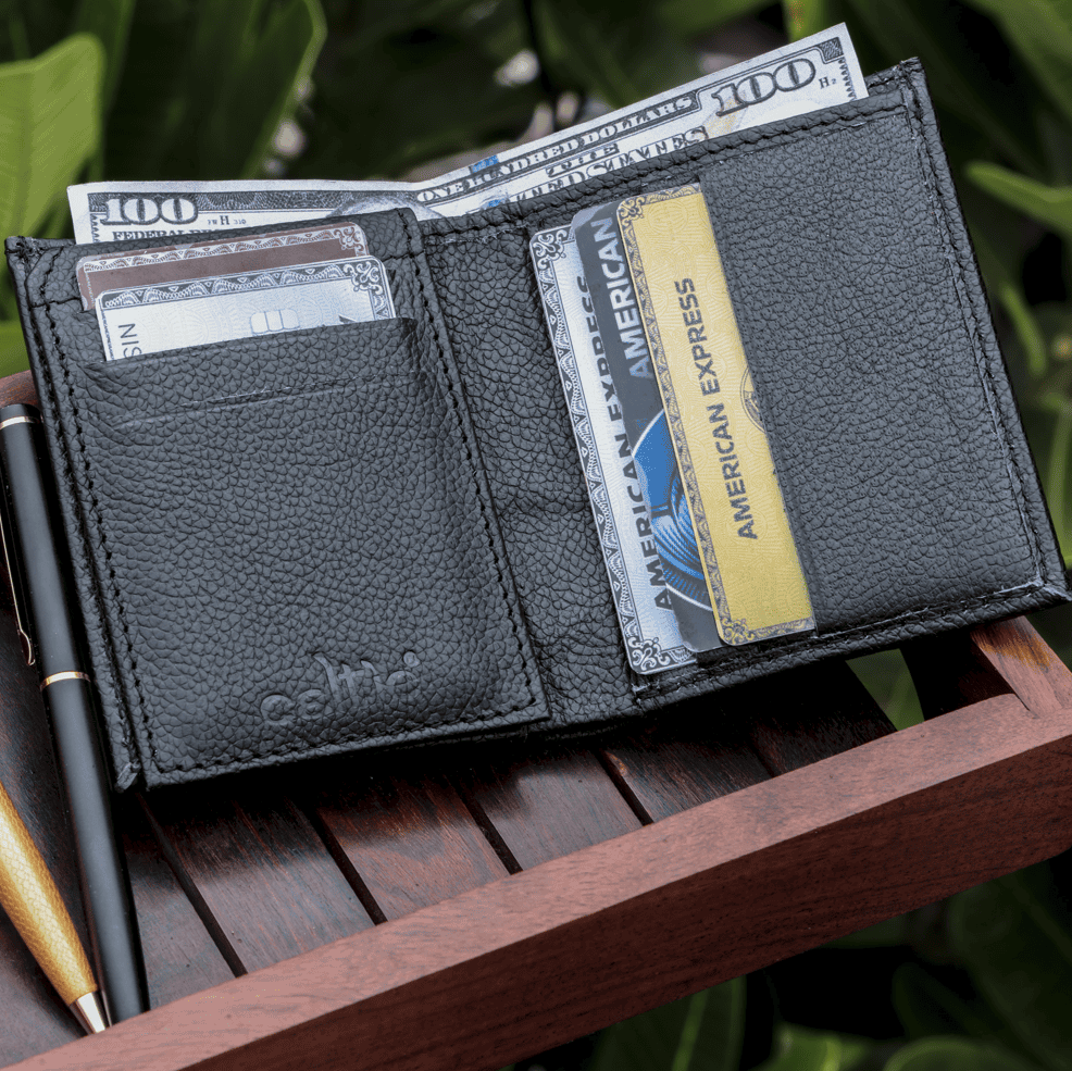 Premium Export Bifold Genuine Leather Wallet with ID Window & Multi Card Slots Slim & Stylish
