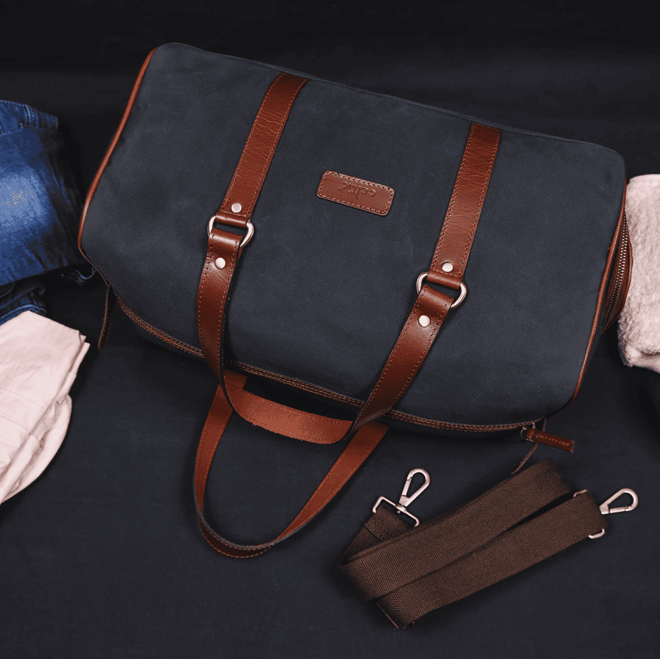 Premium Heavy-Duty Canvas Travel Duffel Bag with Shoe Compartment  Weekender & Gym Bag