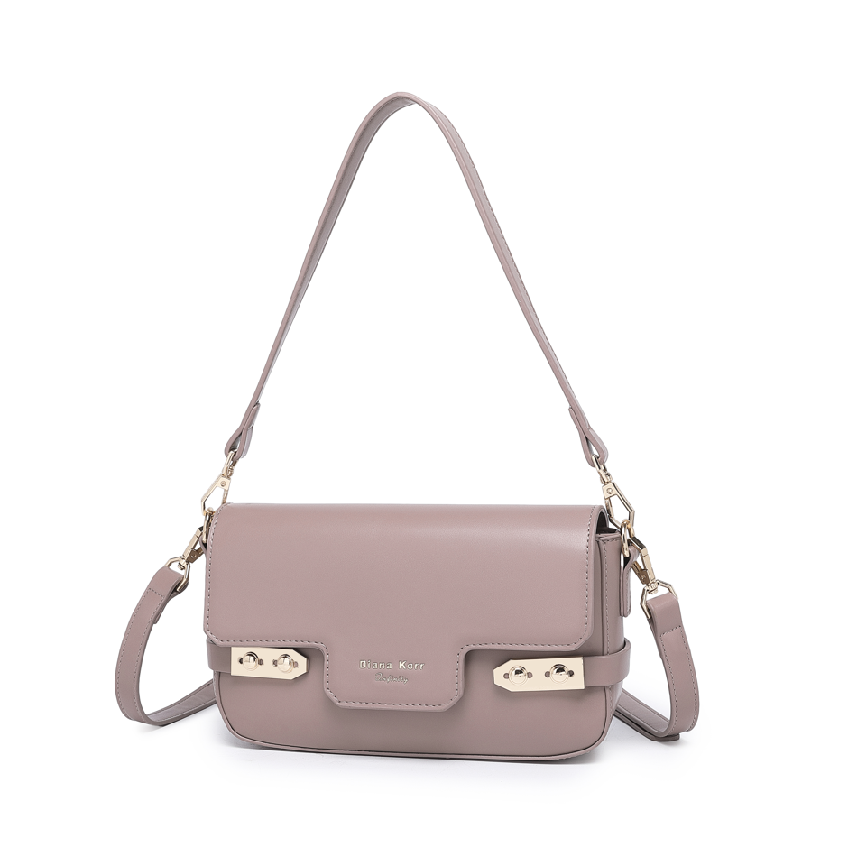 Mauve Flap Crossbody Shoulder Bag