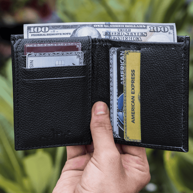 Premium Export Bifold Genuine Leather Wallet with ID Window & Multi Card Slots Slim & Stylish