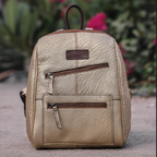 Vintage Leather Mini Backpack with Multiple Pockets & Adjustable Straps