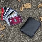 Premium Export Bifold Genuine Leather Wallet with ID Window & Multi Card Slots Slim & Stylish