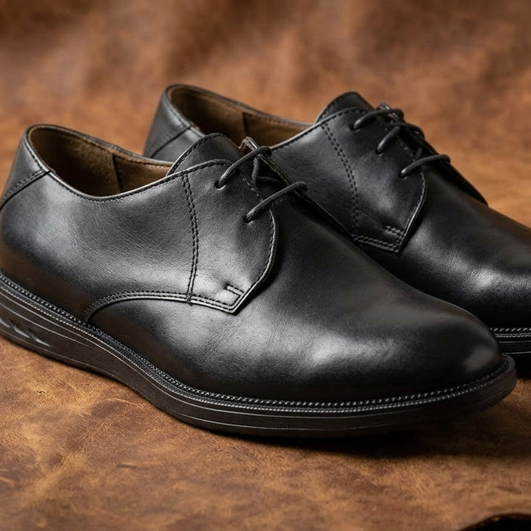 Men's Genuine Leather Blucher Shoes with TPR Comfort Sole