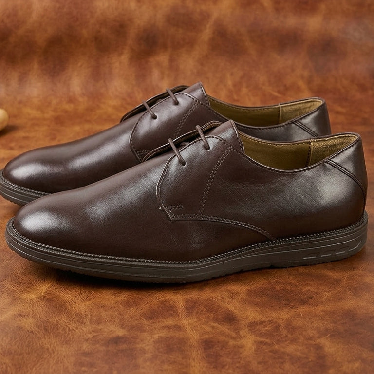 Men's Genuine Leather Blucher Shoes with TPR Comfort Sole