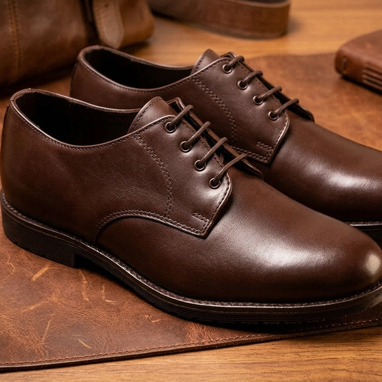 Lace Closure All Season Style Men's Wear Premium Leather Formal Wear Brown Shoes Product Id: Waxy