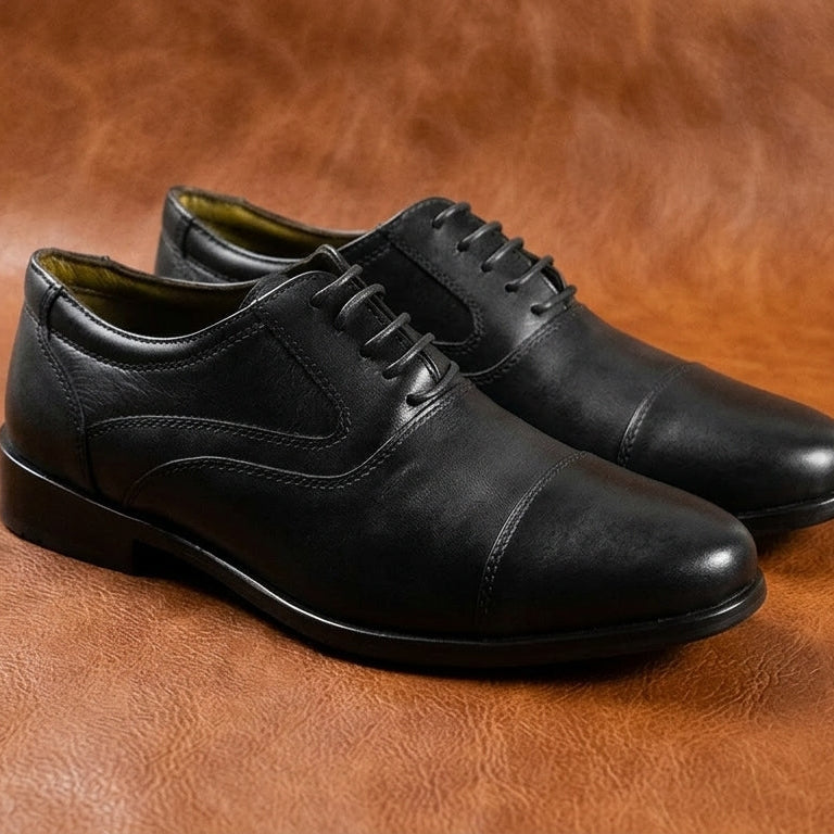 Captoe Milano Leather Derby Shoes | Handcrafted Formal Leather Footwear for Men